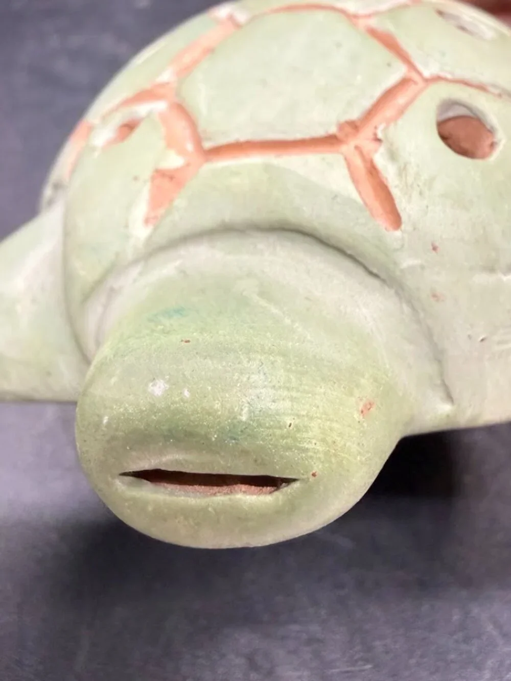Vintage Terra Cotta Pottery Turtle Ocarina Whistle Flute Abya Yala Latin America